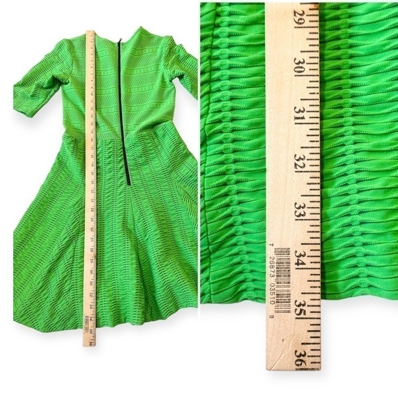 RAG & BONE Green Niki pointelle laddered-jersey fit and flare mini‎ dress SIZE 2 - Picture 15 of 15